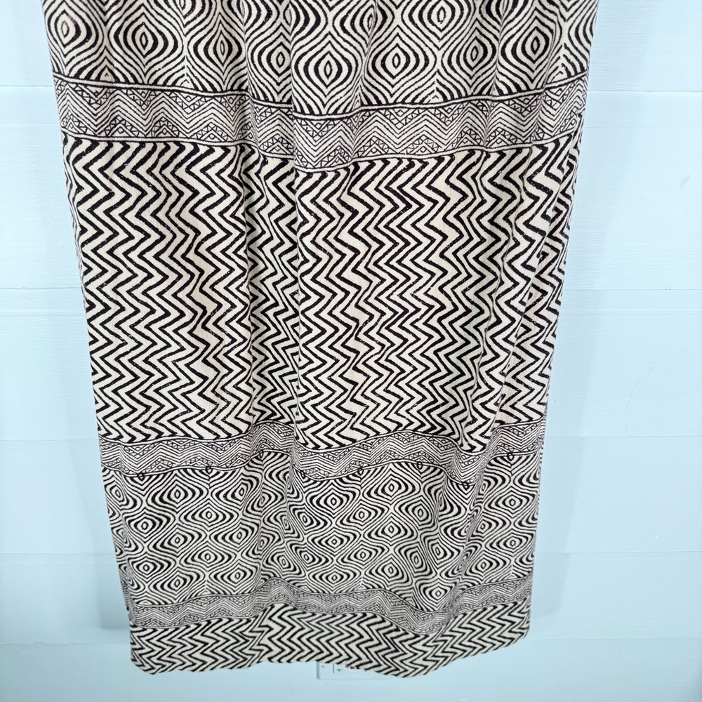 Edmé & Esyllte Anthropologie Strapless Maxi Dress Sz 12 Brown Cream Boho Cotton - Picture 6 of 14